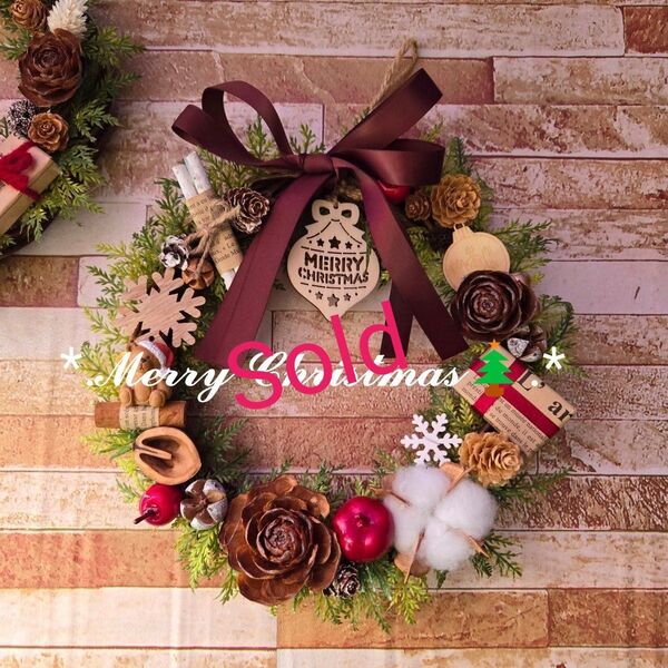 クリスマスリース 24cm×24cm Xmas