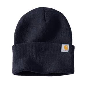 カーハート 帽子 ニット帽 ビーニー リブ付き リブビーニー CT104597 ネイビー ワンサイズ Carhartt KNIT CUFFED BEANIE 新品