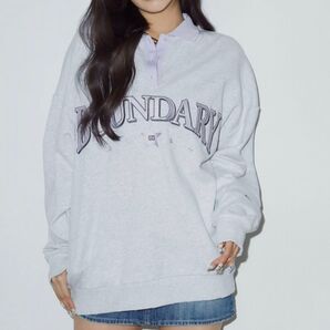 新品未使用/GYDA/BOUNDARY POLO スウェット トップス/ライトグレー