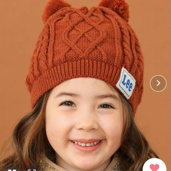 美品 Lee/リー くまミミニットキャップ ニットキャップ ニット帽 キッズ ベビー
