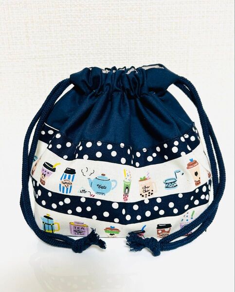 お洒落なドリンク柄のお弁当袋☆ハンドメイド