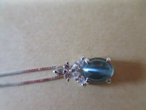  alexandrite cat's-eye necklace K18 white gold [ that stone only. leading result attaching ] diamond Power Stone 