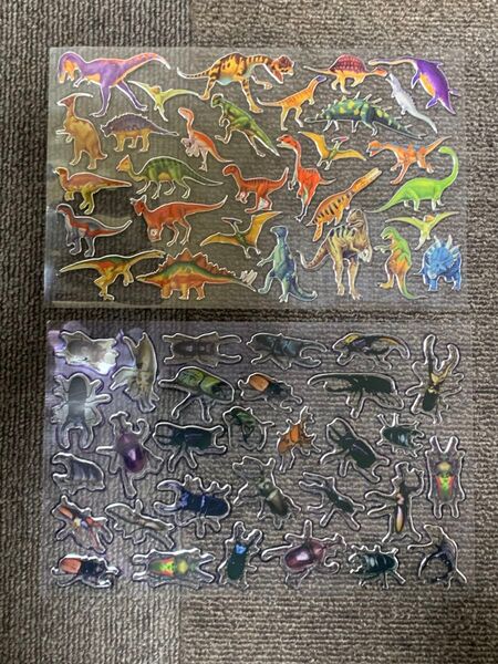 最終価格!美品!レア!おもちゃ ポストカード シール ステッカー 恐竜 カブトムシ クワガタ