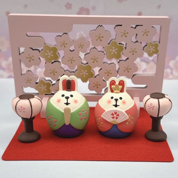 コンコンブル ふっくらうさぎ雛&ぼんぼり茶&桜のついたて 送料無料 3個割5%OFF
