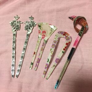  ornamental hairpin 5ps.@. summarize set plum peace pattern two moreover, ornamental hairpin 