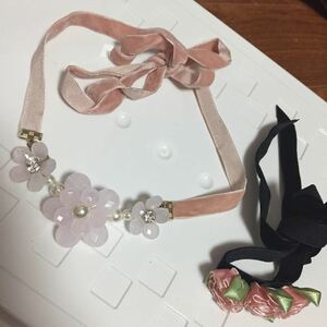  pink. flower choker necklace, Jill Stuart. rose choker 2 point set wedding party two next .