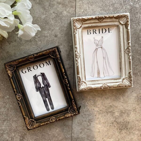 結婚式 受付サイン ウェルカムスペース タキシード&ドレス