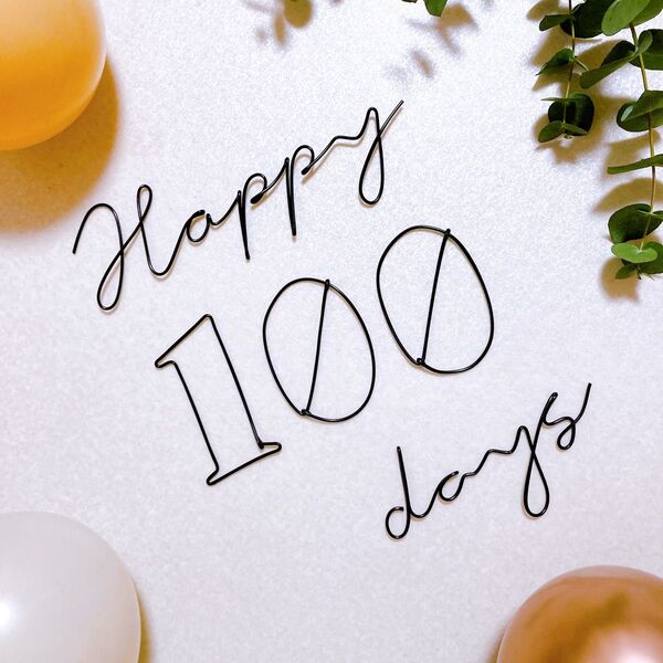 100日 ワイヤーアート 誕生日 飾り ニューボーンフォト 100日祝い ハーフバースデーフォト