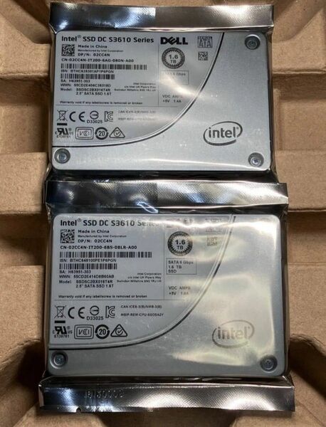 Intel DC S3610 1.6TB HET MLC SATA SSD 2個セット