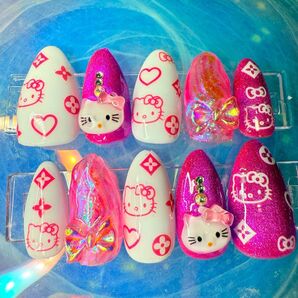 マルチデザイン ピンクマグネットネイル