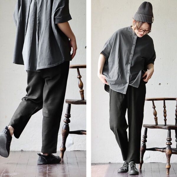 COLORK サルエルパンツ パンツ テーパード カジュアル カラック クロップド スラックス