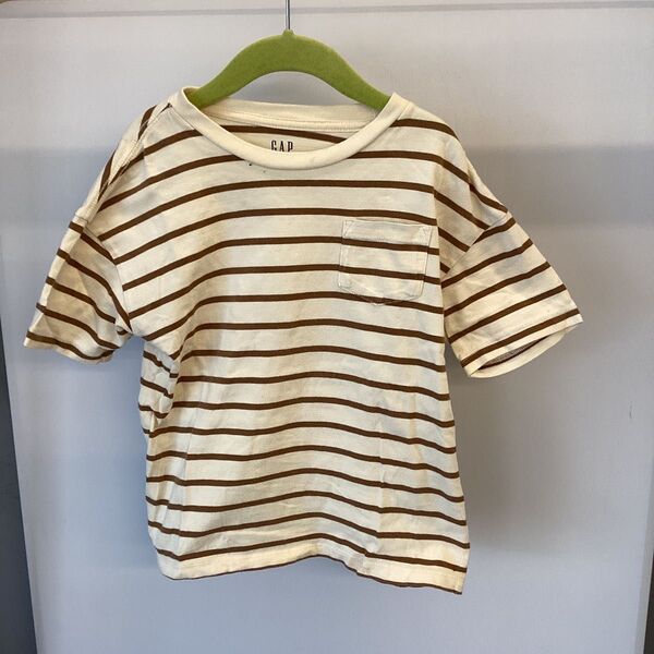 GAP ギャップ 子供服 半袖Tシャツ ボーダー 120サイズ 白茶 ベビー キッズ ブラウン