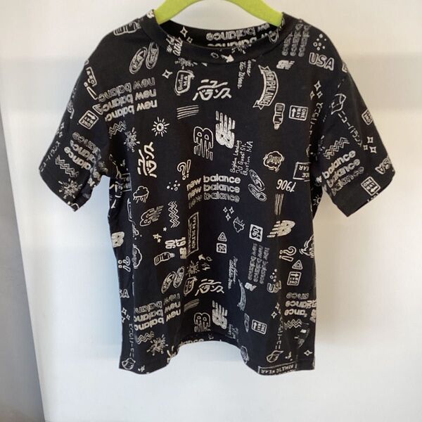 new balance ニューバランス 子供服 半袖Tシャツ 130サイズ 黒 ブラック