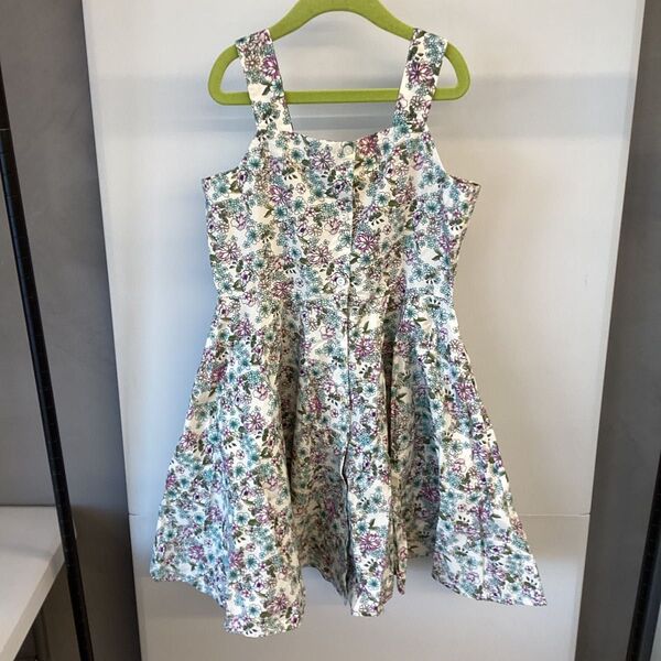 BeBe 子供服 ワンピース 花柄 140サイズ ホワイトブルーパープル べべ