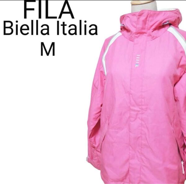 美品 FILA Biella Italia ロゴ入り スキー スノーボードウェア Mサイズ パーカー JACKET