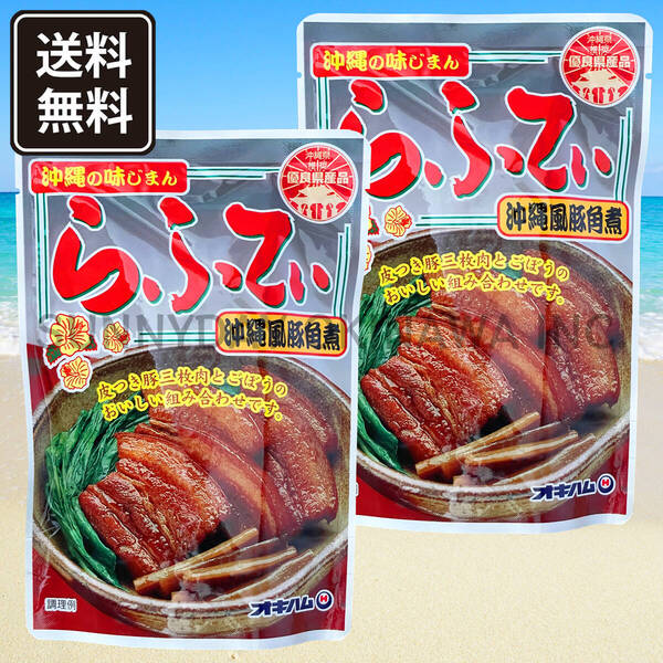らふてぃ ごぼう入り 2袋 オキハム ラフテー ラフティ 豚の角煮 皮付き豚三枚肉 沖縄旅行 沖縄お土産