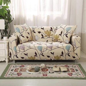 ソファーカバー 滑り止め 縦横弾力 ソファカバー 汚れ防止 花柄 白木蓮の花 ハクモクレン 四季 防塵 ストレッチ 2人掛け オシャレ