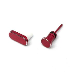 数量限定特価 Type-C タイプC USB-C スマホ タブレット用 コネクタカバー イヤホンジャックセット レッド