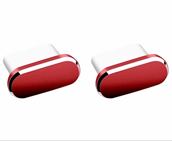 iPhone16/15シリーズ USB-C コネクタカバー レッド 保護キャップ コネクタキャップ ダストプラグ ダストカバー