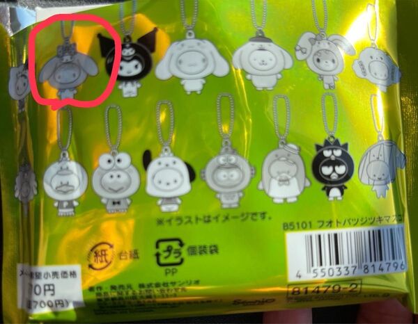 サンリオ フォトバッジ付きマスコット マイメロディ