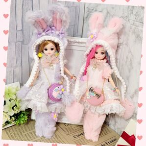 【フラッフィーバニー】姫ワンピ★自分でデコれるマカロンバック付き スイーツアクセ6点