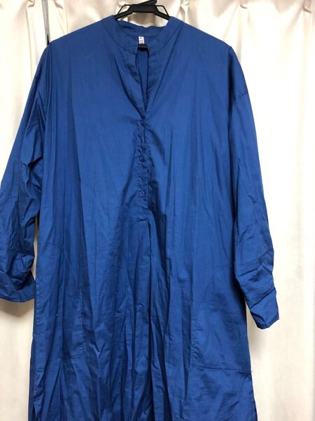 再開 ロングシャツ ブルー F 長袖