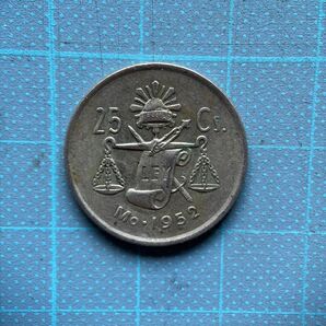 メキシコ古銭銀貨 25-1952
