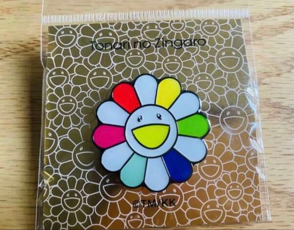 新品 村上隆 お花 マルチカラー フラワー ピン ピンバッジ 大 37mm ゆず