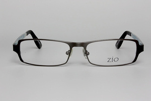 【新品・未使用】ZiO ジオ メタル フルリム グレー/スケルトン青の点模 男女共用 Z161 COL.26