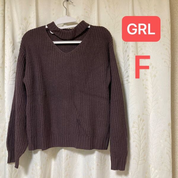 【GRL】ニットトップスカットソー F