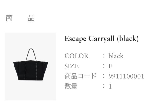 Escape Carryall (black) トートバッグ