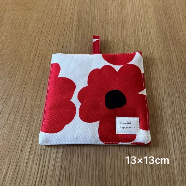 ハンドメイド ポットマット 鍋敷き 北欧 お花柄