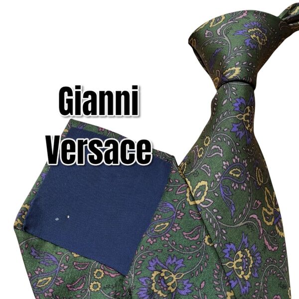 Gianni Versace ジャンニベルサーチ カーキ系 総柄 日本製