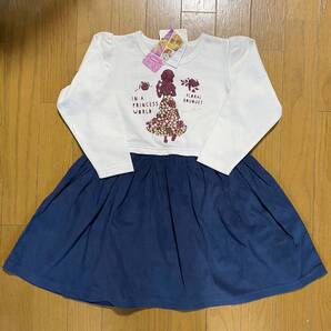 新品 90cm ★ コストコ ディズニー プリンセス ワンピース 白雪姫 ガールズ ドッキング ワンピ 切替 Disney Princess OP 女の子 ベビー