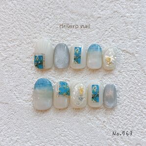 ネイルチップ(No.563) ニュアンスネイル フラワーネイル ネイルチップ ジェルネイル 付け爪 フラワー