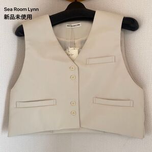 Sea Room Lynn MATERIAL ショートベスト オフホワイト ベスト レザー