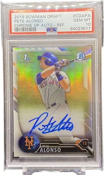 2016 Bowman REFRACTOR AUTO/499 Pete Alonso PSA 10 Mets