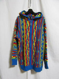 ☆送料無料☆COOGI TYPE☆3Dニットパーカー☆L☆カラフル☆90s☆a20