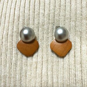 ピアス 木 シルバー