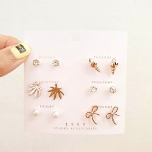ピアス6点セット すぐ発送 ローズゴールド 新アカウントこちらで購入お願いします。
