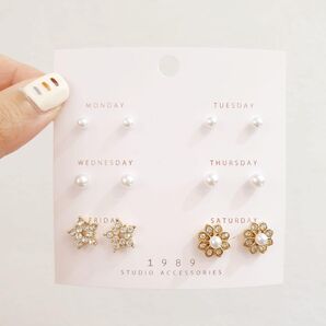 ピアス6点セット すぐ発送 ローズゴールド 新アカウントこちらで購入お願いします。