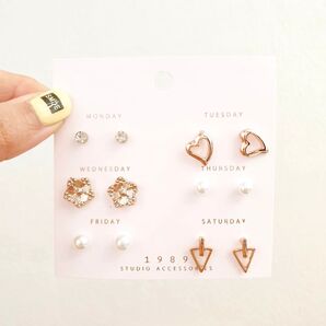 ピアス6点セット すぐ発送 ローズゴールド 新アカウントこちらで購入お願いします。