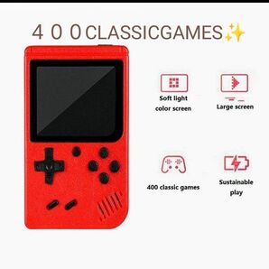 +++ build-in 400 classic games +++ 携帯型ミニゲーム機 RED