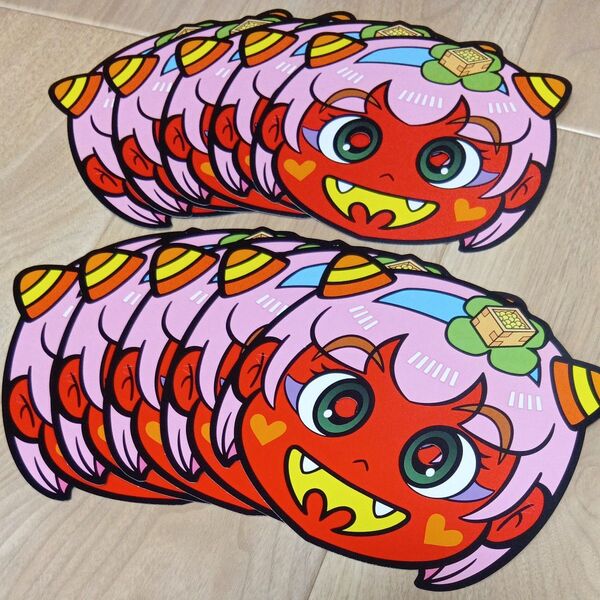 でん六 節分 キャラクター 鬼 マメドル鬼 フジオ・プロ 鬼面 お面 イベント コスプレ キャラクター 女の子 ピンク かわいい