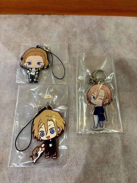 A3! エースリー 摂津万里 ラバーストラップ アクリルキーホルダー 3点セット