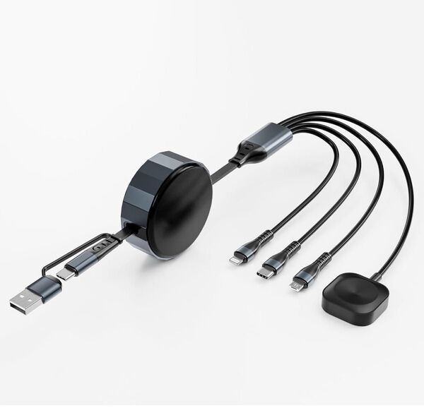 新品 4-in-2 Apple Watch 充電器 USB A/C 100W 充電ケーブル 巻き取り式