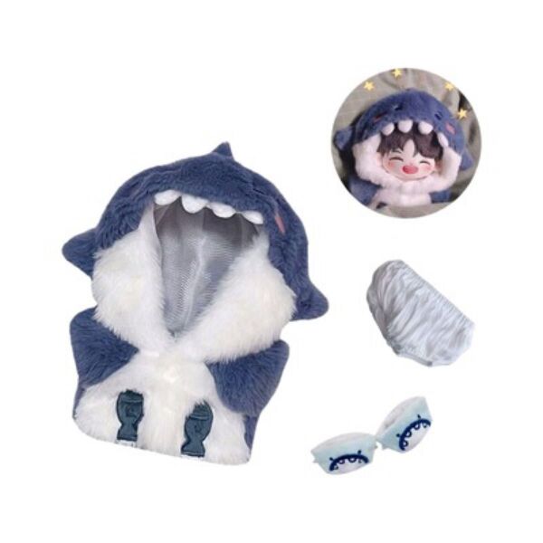 ★新品★ ぬいぐるみ服 3点セット 20cm サメ 衣装 コスチューム 着ぐるみ