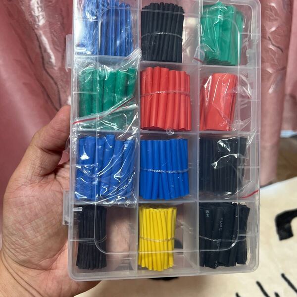 新品 熱収縮チューブ 収納ケース付き 522本まとめ 伸縮率2:1 送料無料