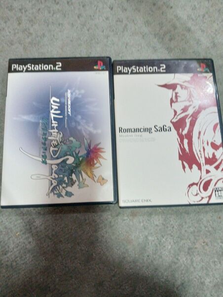 PS2 ロマンシングサガ 、アンリミテッドサガ箱説付ロマンシングサガの攻略本セット