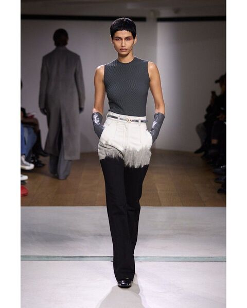 Mame Kurogouchi Shirring Jersey Jacquard Sleeveless Top - grey